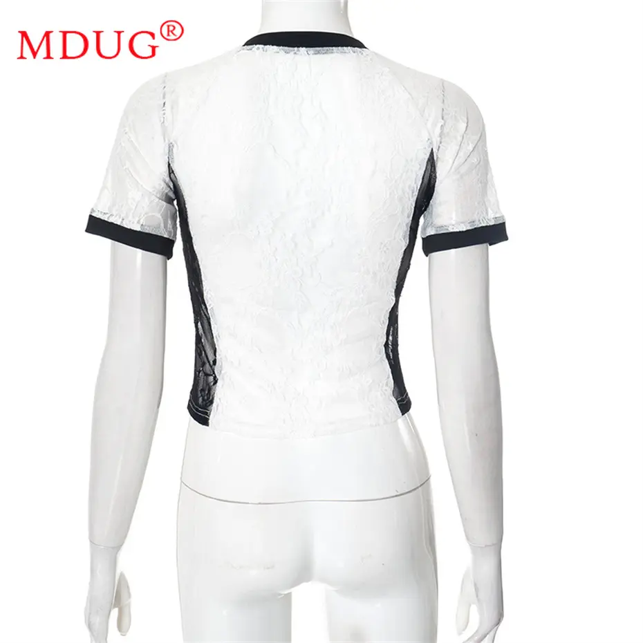 10pcs Bulk Items Wholesale Lots Tops T-shirt Women Summer 2025 Sexy Lace Diamonds See Through Shirt Short Sleeve Y2k Tees M15017