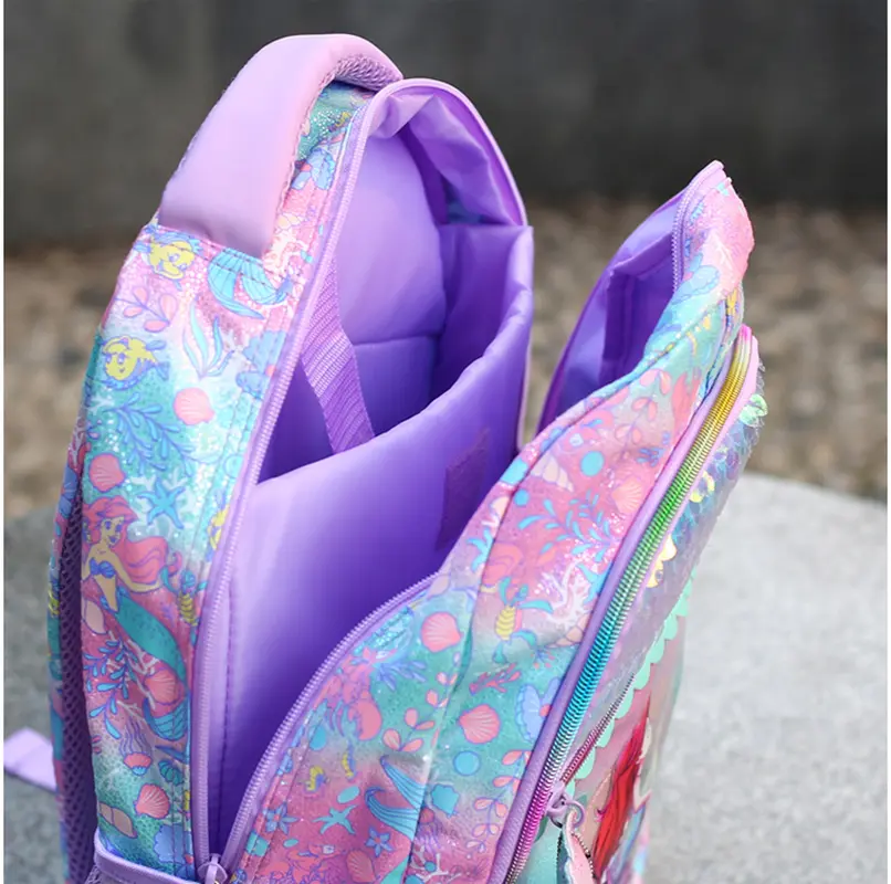Spot Australian Smiggle Disney Mermaid Ariel backpack cartoon student zipper ultra light decompression Large capacity backpack