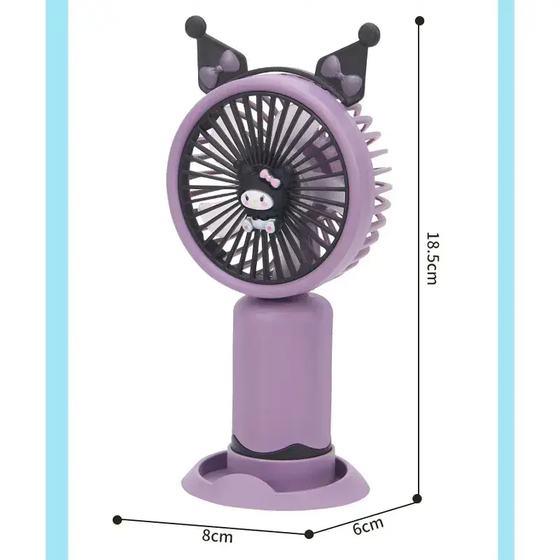 Sanrios Mini Fan Kawaii Kuromi Cinnamoroll My Melody Electric Fans Kids Summer Outdoors Cooling Appliances Portable Child Gift