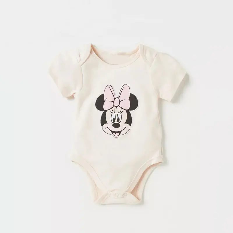 3Pcs Baby Boy Mickey Mouse Jumpsuits Summer Spring Soft Cotton Rompers Newborn Infant Girl Clothing