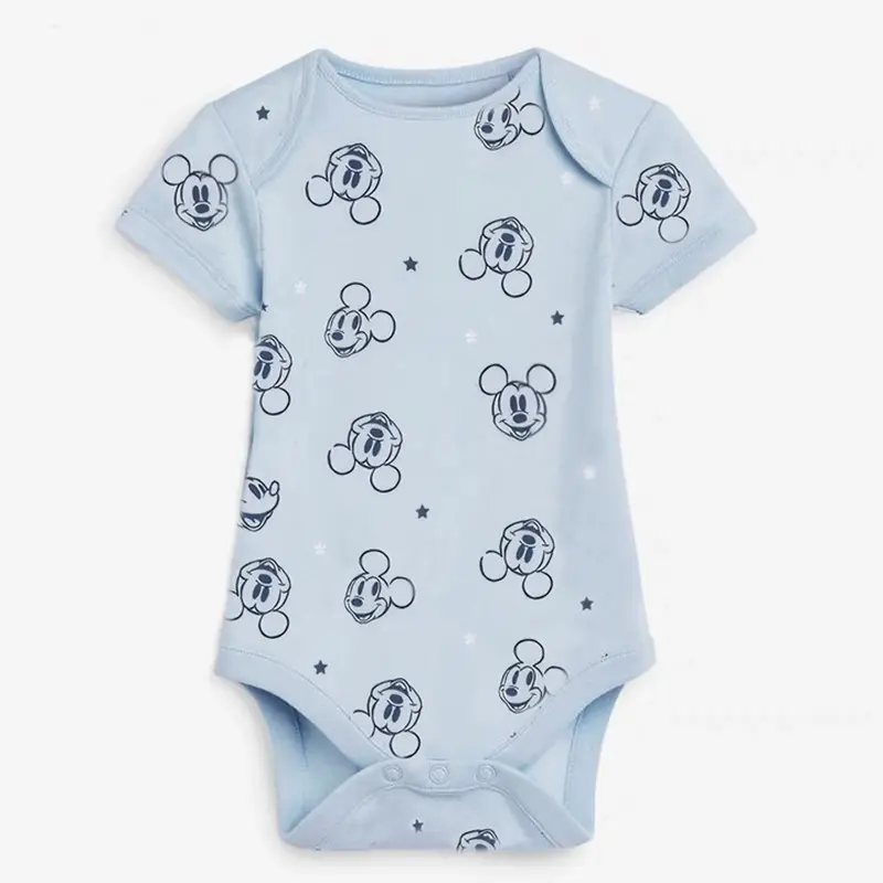 3Pcs Baby Boy Mickey Mouse Jumpsuits Summer Spring Soft Cotton Rompers Newborn Infant Girl Clothing