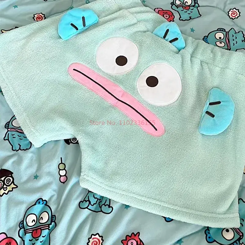 Sanrio Hangyodon Ugly Fish Embroidered Shorts Kawaii Cute Loose Summer Pajama Pants Anime Peripheral Home Clothes Gift Girl