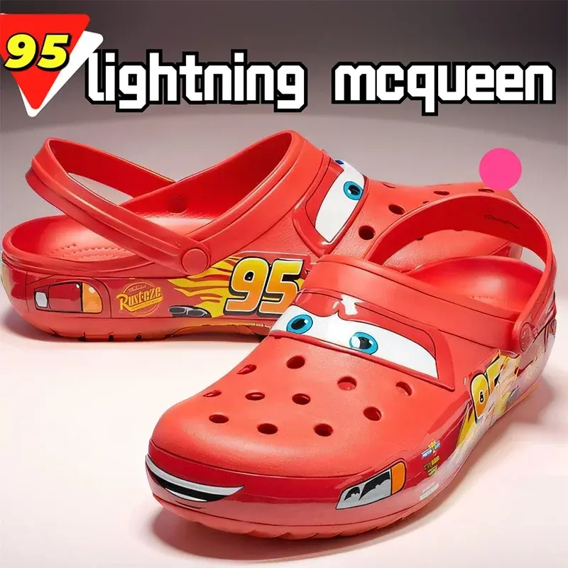 Lightning Mcqueen Man Pixar Summer Slippers Men Waterproof Outdoor Beach Holey Eva Shoes Sandals Woman Car Flip Flops Boy Gift