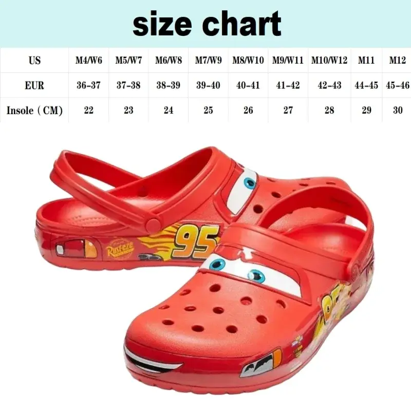 Lightning Mcqueen Man Pixar Summer Slippers Men Waterproof Outdoor Beach Holey Eva Shoes Sandals Woman Car Flip Flops Boy Gift