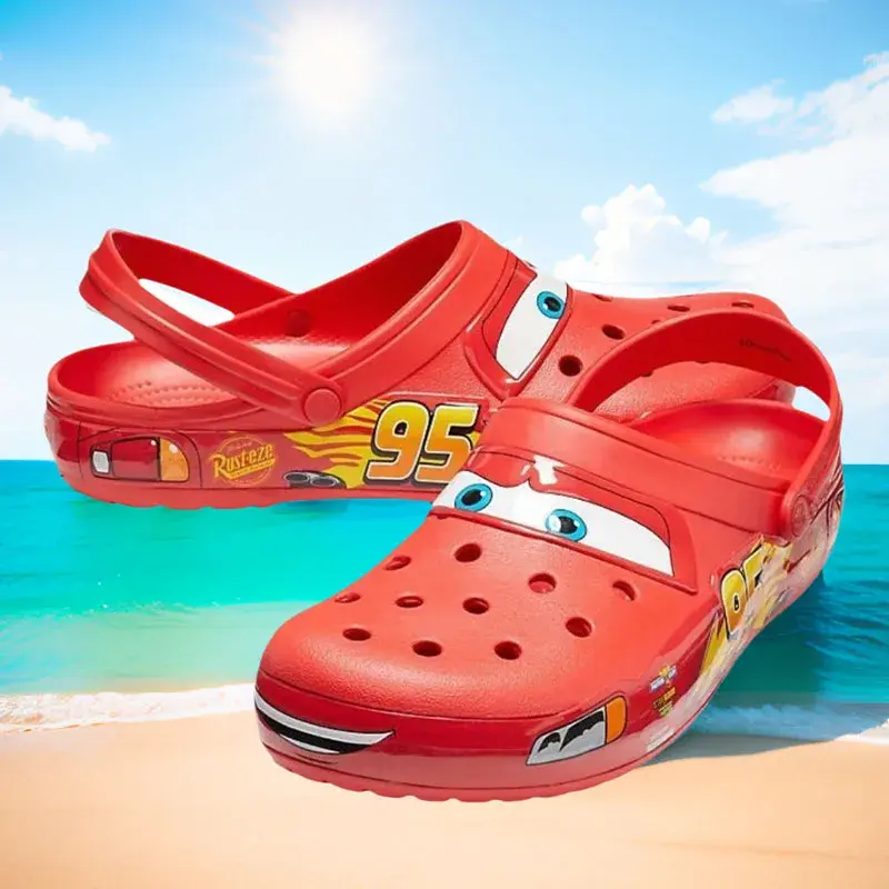 Lightning Mcqueen Man Pixar Summer Slippers Men Waterproof Outdoor Beach Holey Eva Shoes Sandals Woman Car Flip Flops Boy Gift