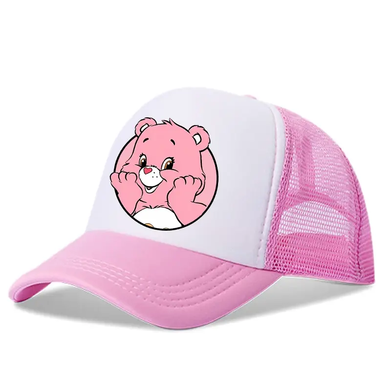 Rainbow Care Bear Baseball Cap for Women Girl Summer Peak Caps Female Sun Protection Mesh Hat  Cute Cartoon Kids Summer Sunhat