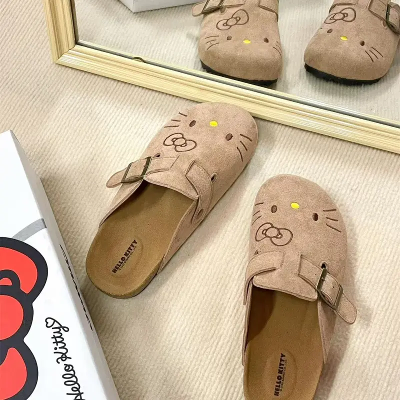 Sanrio Hello Kitty Cute Anime Slippers Summer Female Thick Sole Flat Shoes Sweet Cartoon Outdoor Anti Slip Slippers Girl Gift