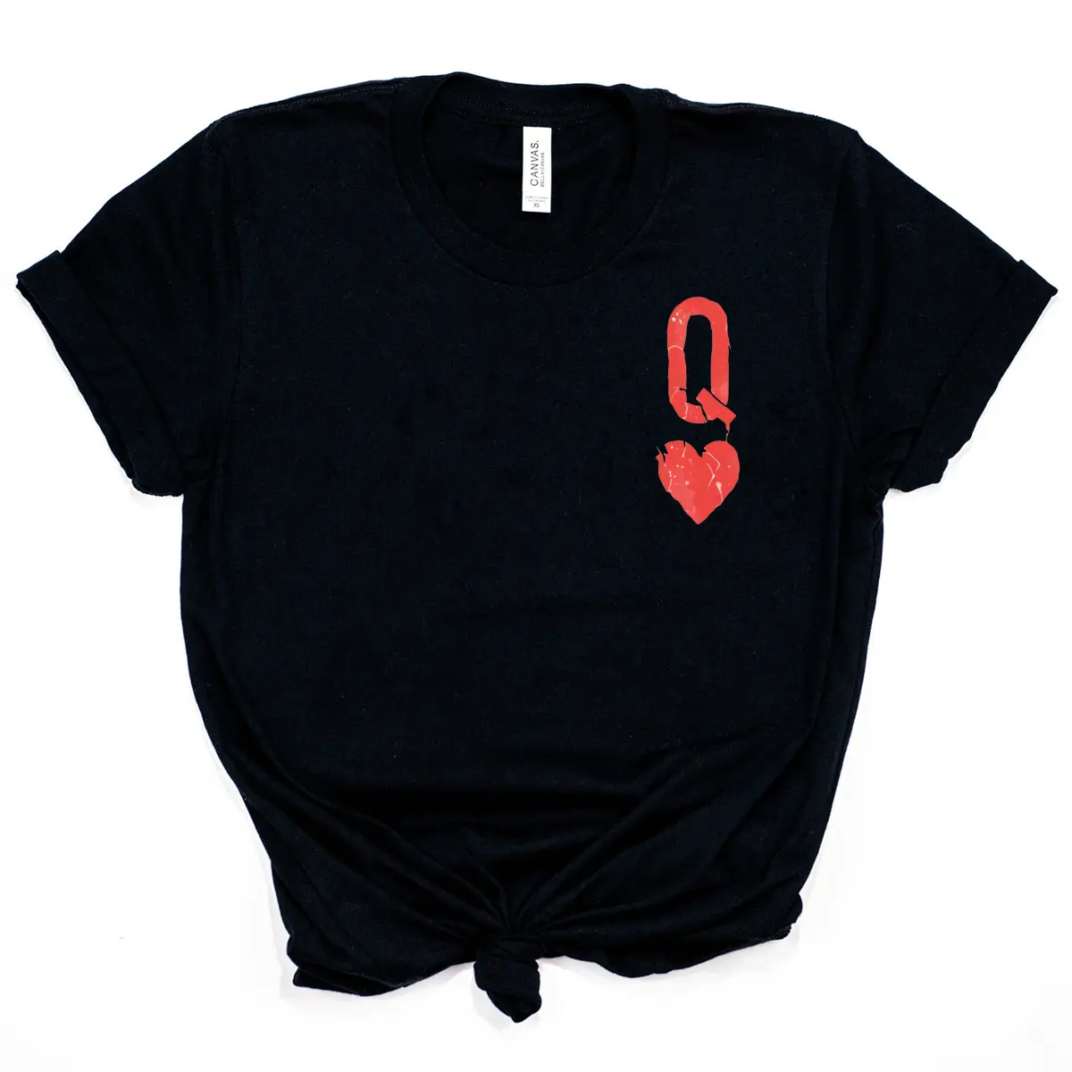 2023 Queen of Hearts T-shirt Girls Cute Queen Tee Tumblr Poker Cards Q Graphic Tees Alice in The Wonderland Shirt