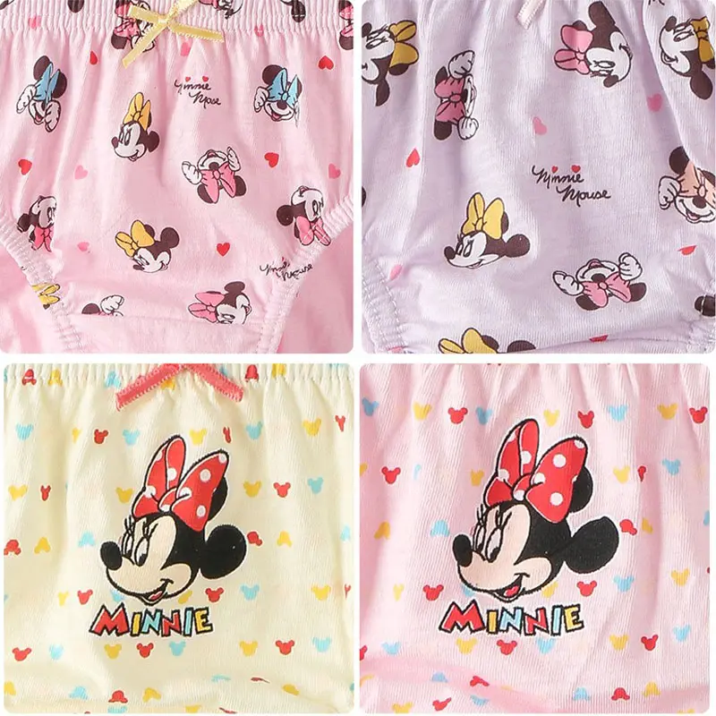 5 Packs/Box Children Underwear Mickey Cartoon Girls Panties Soft Cotton Kids Triangle Panty Breathable Girls Briefs Gift Box