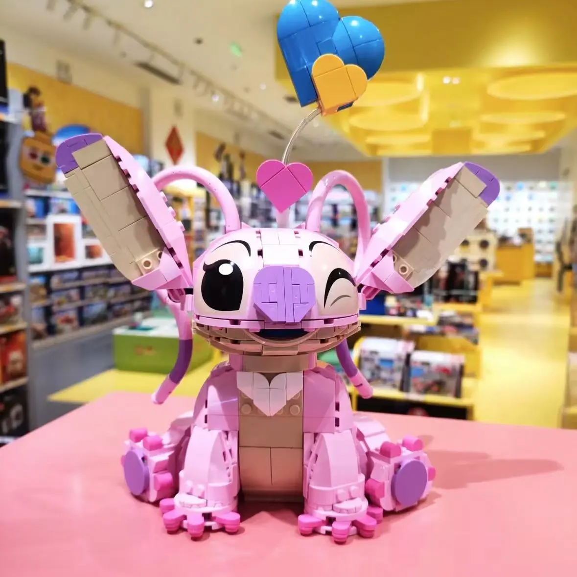 MINISO DISNEY 43257 Angel Building Blocks Cartoon Cute Children Assembly Bricks Toys Ear Mobility Girl Christmas Birthday Gift