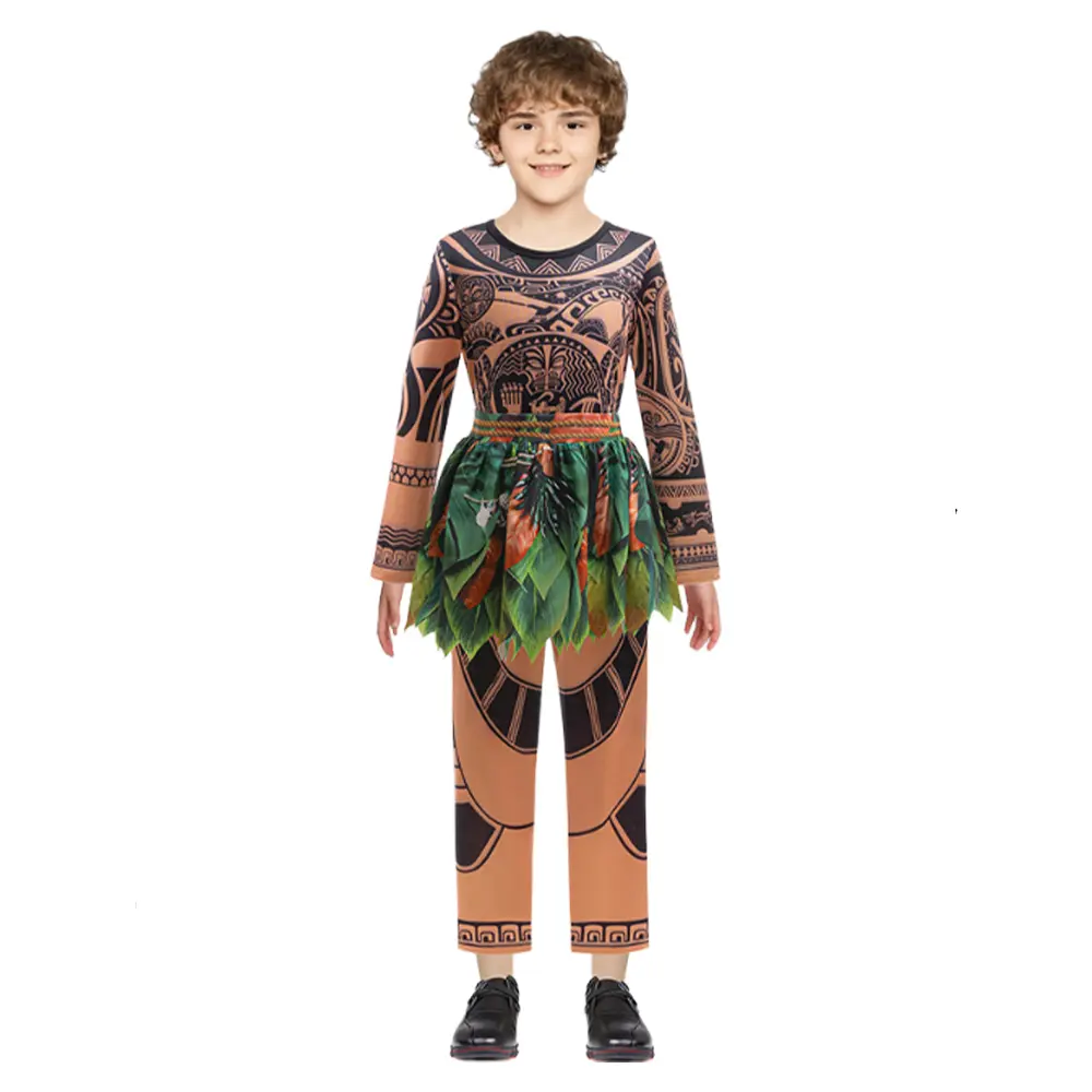 Family Matching Set 2PCS Maui Outfit Tattoo T Shirt+Pants Set Carnival Boys Mens Dad Son Easter Costume Sets 2025 Adult Clothe