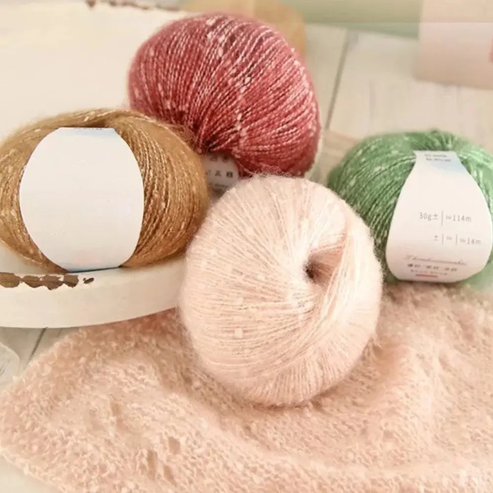 Pearl Mohair Yarn DIY Handmade Thick Thread South African Pony Mohair Scarf Thread Cashmere Wool Mohair