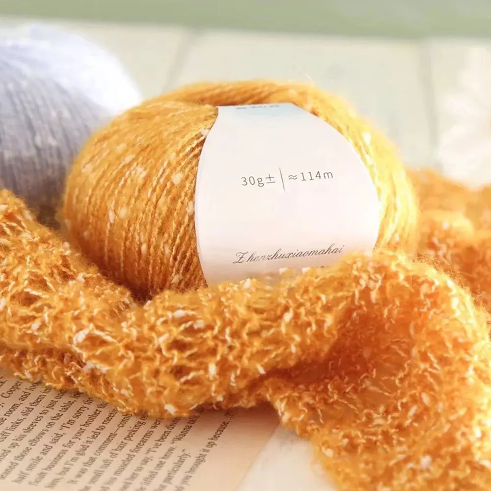 Pearl Mohair Yarn DIY Handmade Thick Thread South African Pony Mohair Scarf Thread Cashmere Wool Mohair