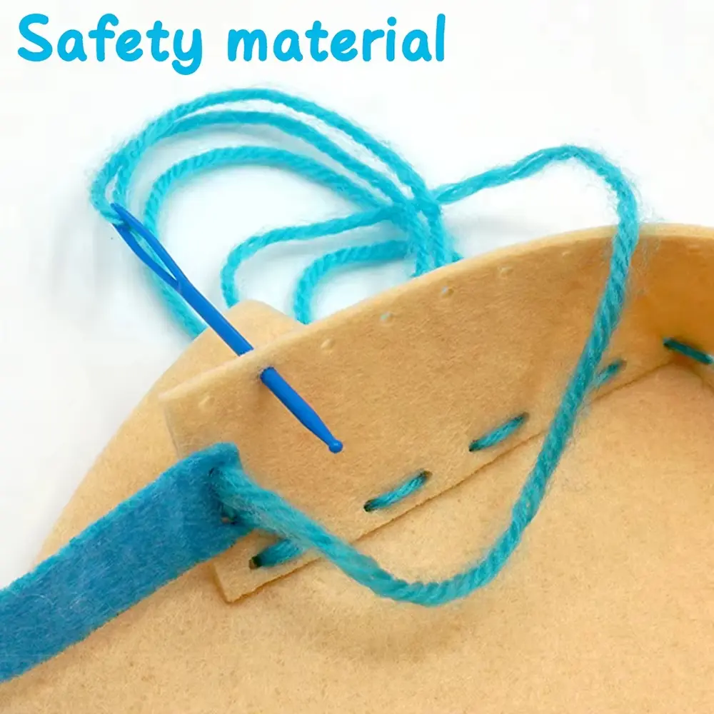 8Pcs Colorful Nonwovens Handbags Sewing Kit DIY Felt Sewing Kits Craft Felt with Safety Needle for Boys Girls Beginners