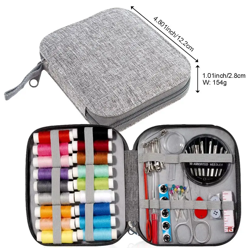 Sewing Kit Complete Set with Threads Needles Scissors Tape Measure Buttons and More for DIY Handcraft Projects Home and Travel