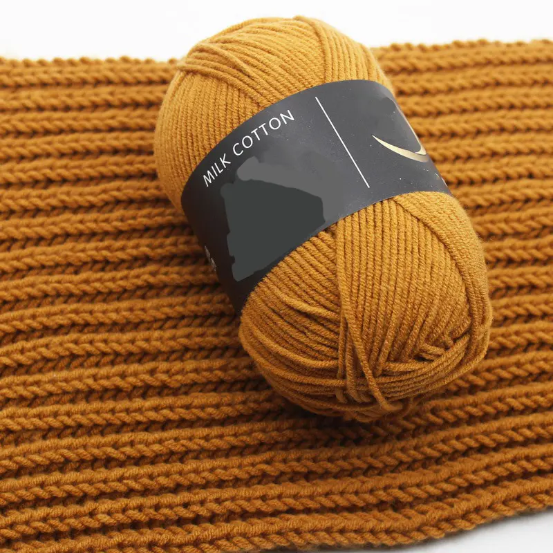 Milk Cotton Yarn 4 Strand Combed Fiber Milk Cotton Medium Fine Yarn Handmade Knitted Sweater Scarf DIY Material Bag