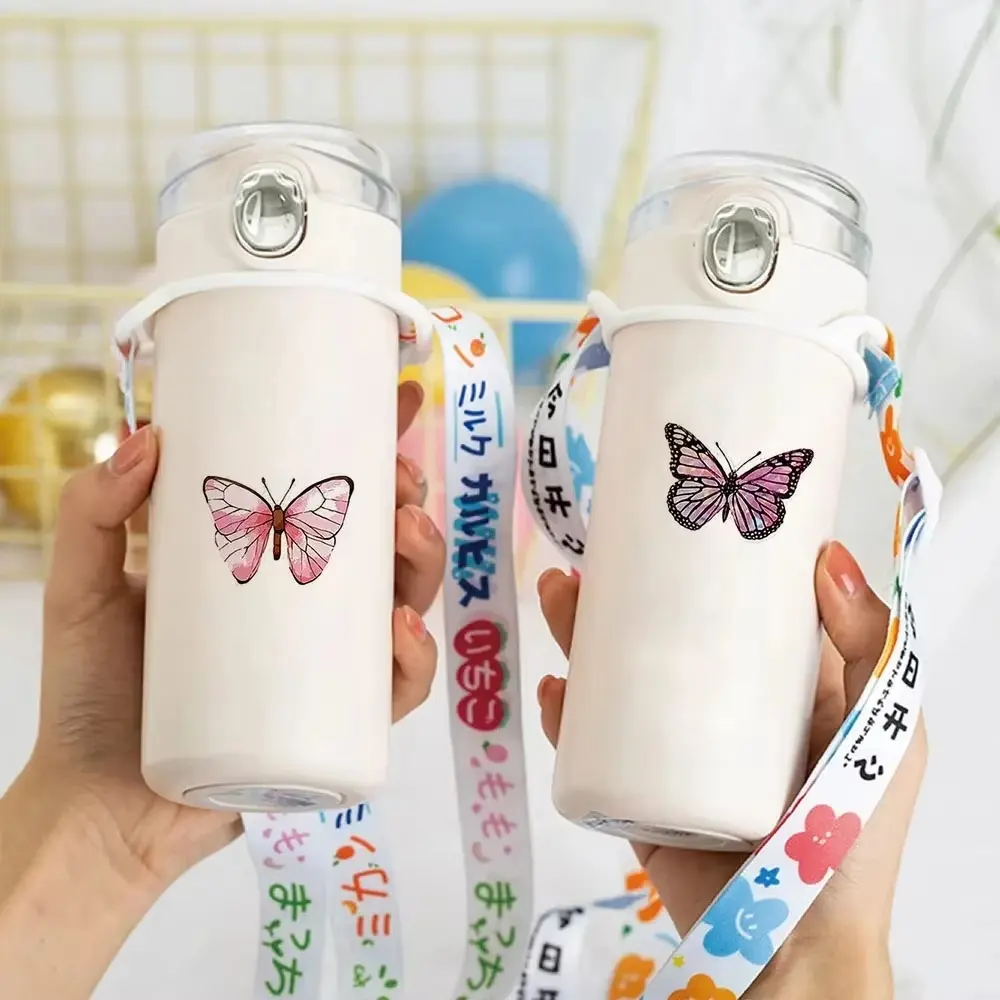 500pcs Butterfly Flower Sticker 8 Design Colorful Butterfly Decals Cute Stickers Party Decoration Scrapbook Stationery