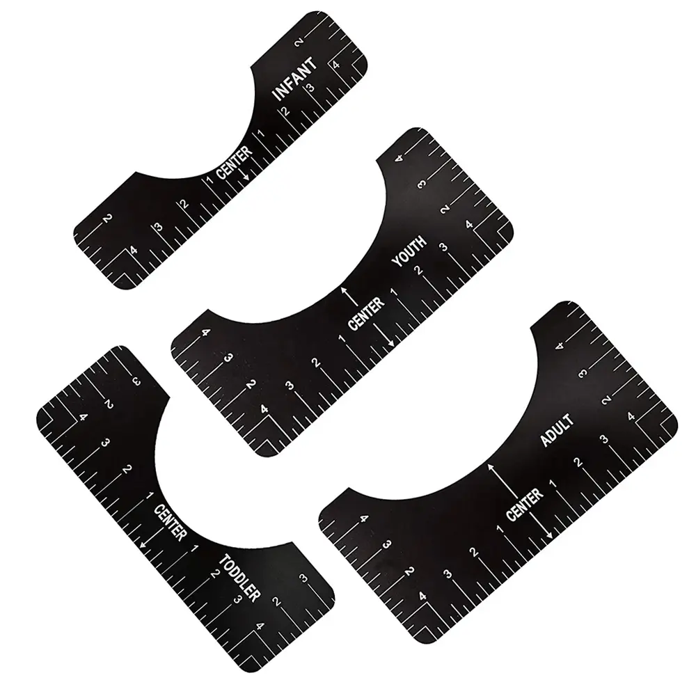 4pcs Round Neck Measuring Ruler Tailors Ruler Designing Clothes T-shirt Round Neck Size Calibration Tool DIY Design Tool