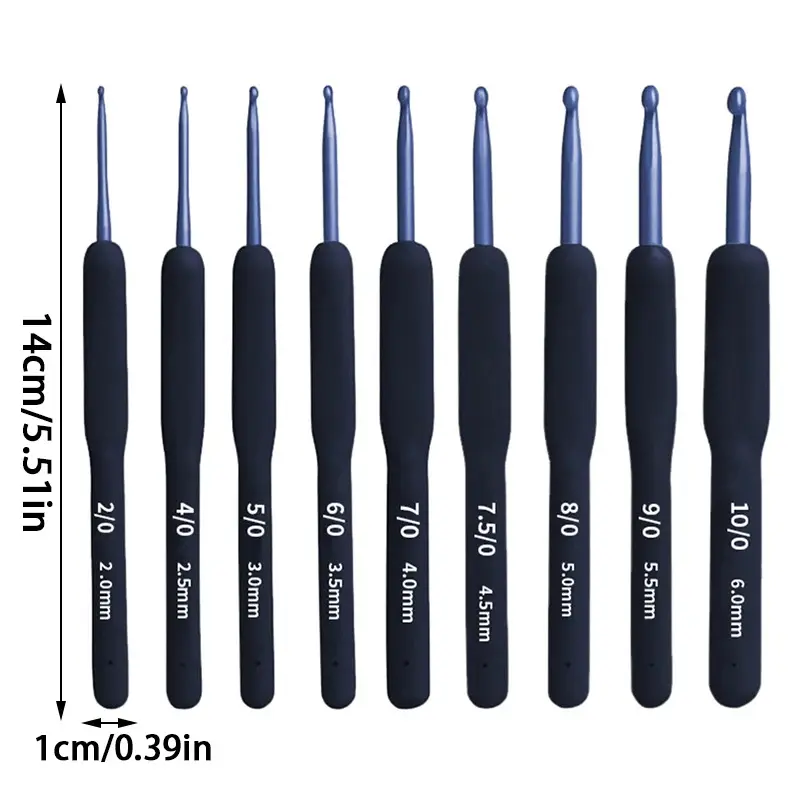 Crochet Hook Set Red 2-6mm Crochet Hook Ergonomically Designed for Arthritis Hands Storage Bag Suitable for Crochet Beginners