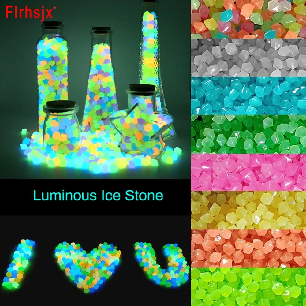 200 Pieces Of Garden Sidewalk Decoration Pebbles Luminous Stones Dark Decoration Outdoor Fish Tank Bar Decoration