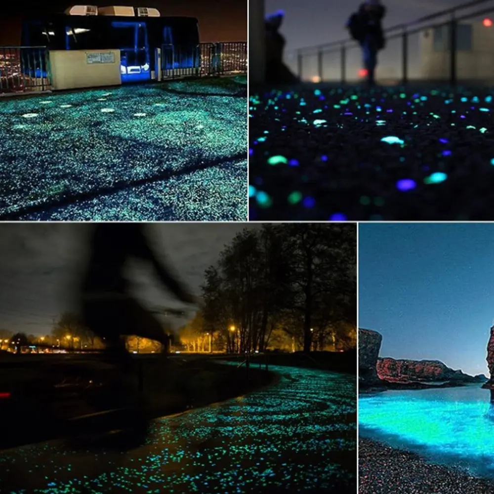 200 Pieces Of Garden Sidewalk Decoration Pebbles Luminous Stones Dark Decoration Outdoor Fish Tank Bar Decoration