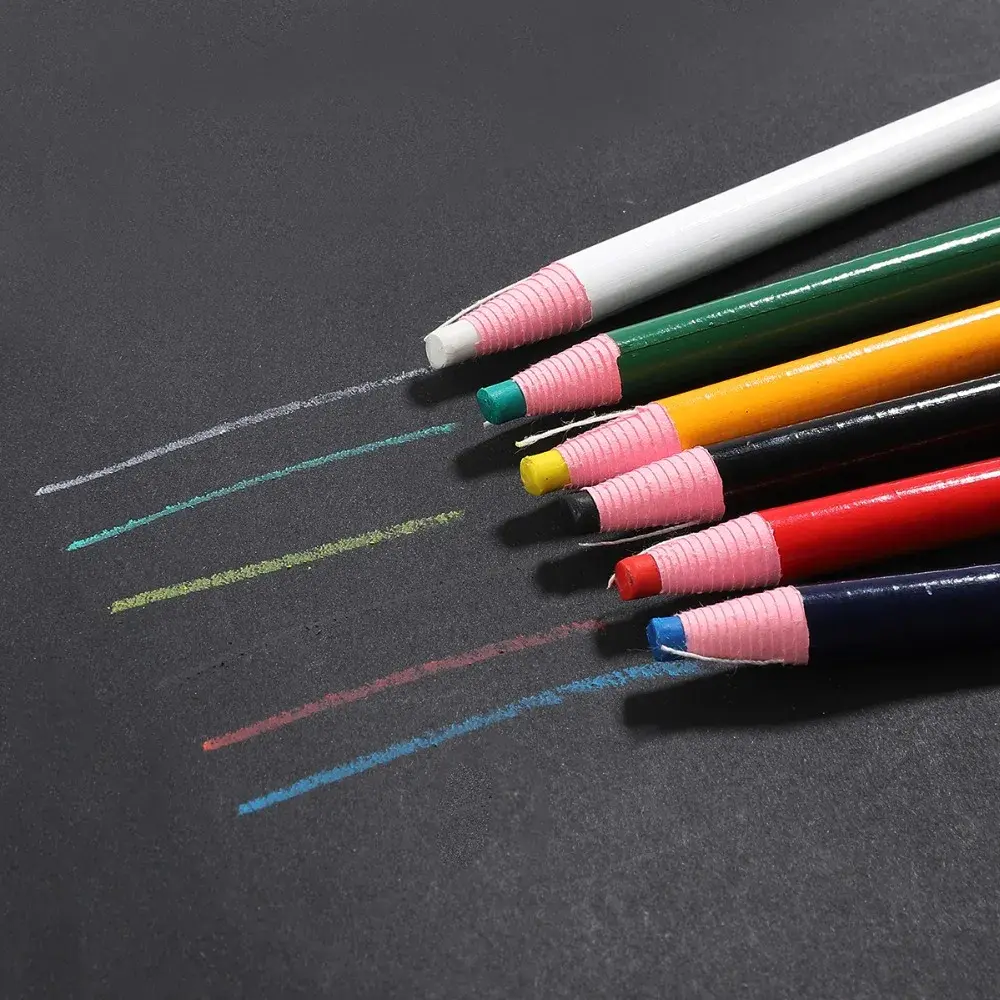 12pcs/Box Cut Free Sewing Tailor Chalk Pencils Fabric Marker Pen Sewing Chalk Garment Pencil for DIY Clothing Tool Accessories