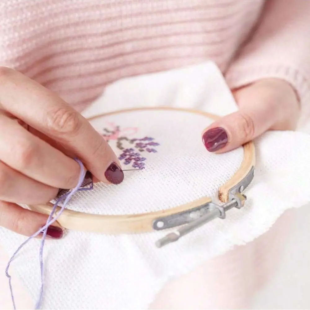 50 Colors Cross Stitch Tool Kit Handmade DIY Embroidery Thread for Beginners Embroidery Frame Knitting Material Package