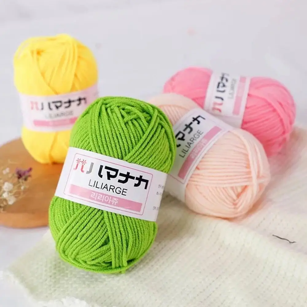 3Pcs Milk Sweet Soft Cotton Baby Knitting Wool Yarn Thick Yarn Fiber Velvet Yarn Hand Knitting Wool Crochet Yarn for DIY Sweater