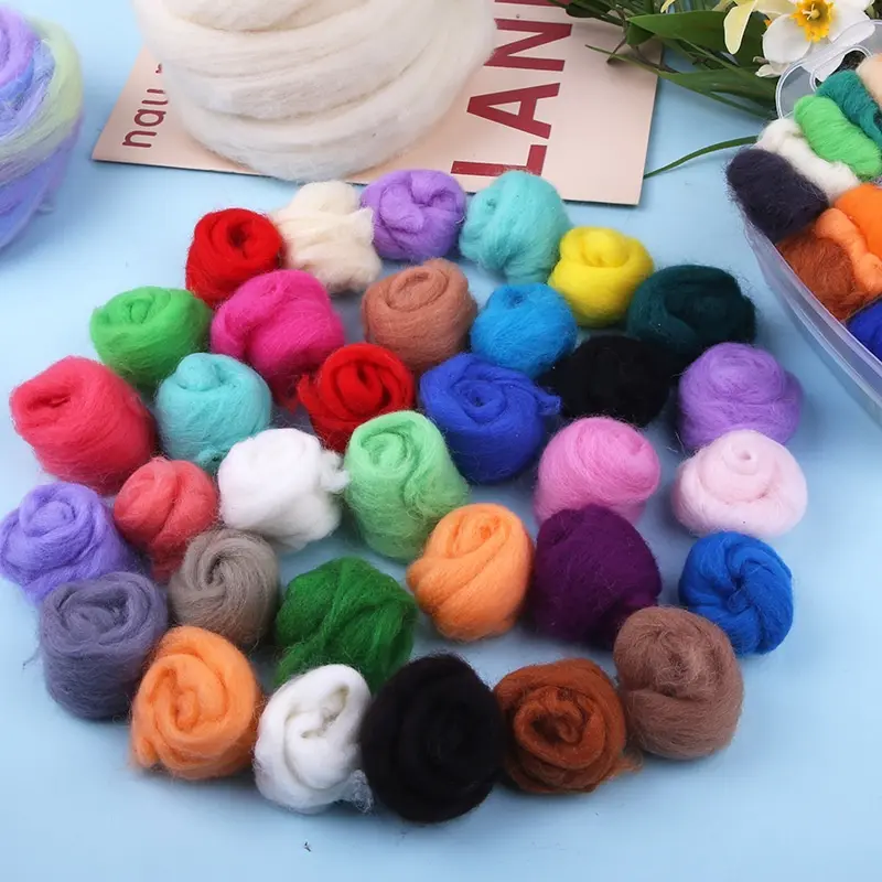 12g Multiple Solid Color Wool Felt DIY Needle Punched Felt Wet Felt Colored Wool Material Bag Handmade DIY Accessories