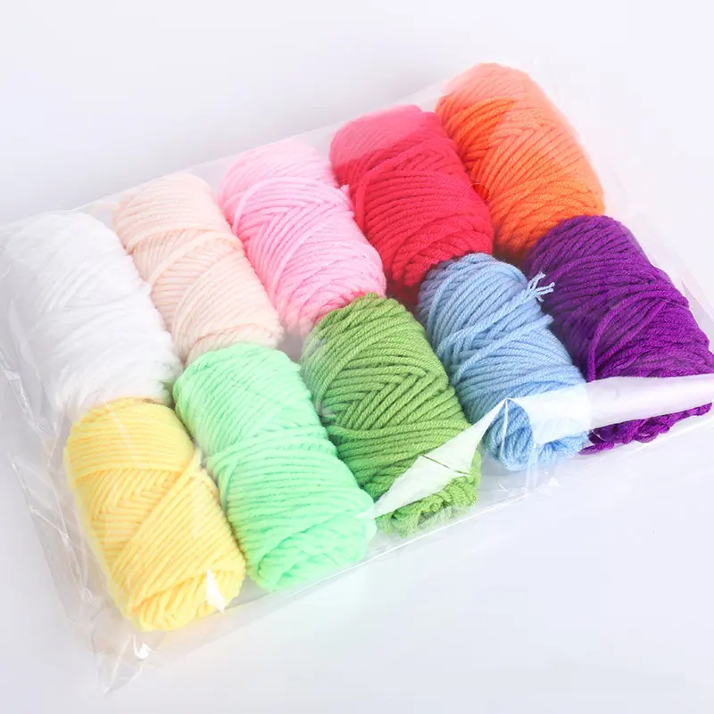 13 PCS Handmade Woven Wool Tool DIY 10 Colored Yarn 3 Creative Handmade Crochets Woven Material Set
