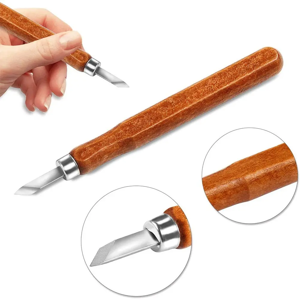12 Piece Set Of Soft Wood Carving Knife Set Art Carving Knife Set Suitable For DIY Carving Carpenter Experts And Beginners