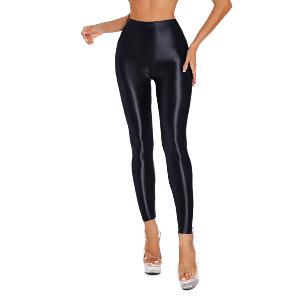 Comfy Fashion New Stylish Womens Pants Womens Trouser Yoga Pants Daily Dancing Disco Shiny Leggings Nylon Regular