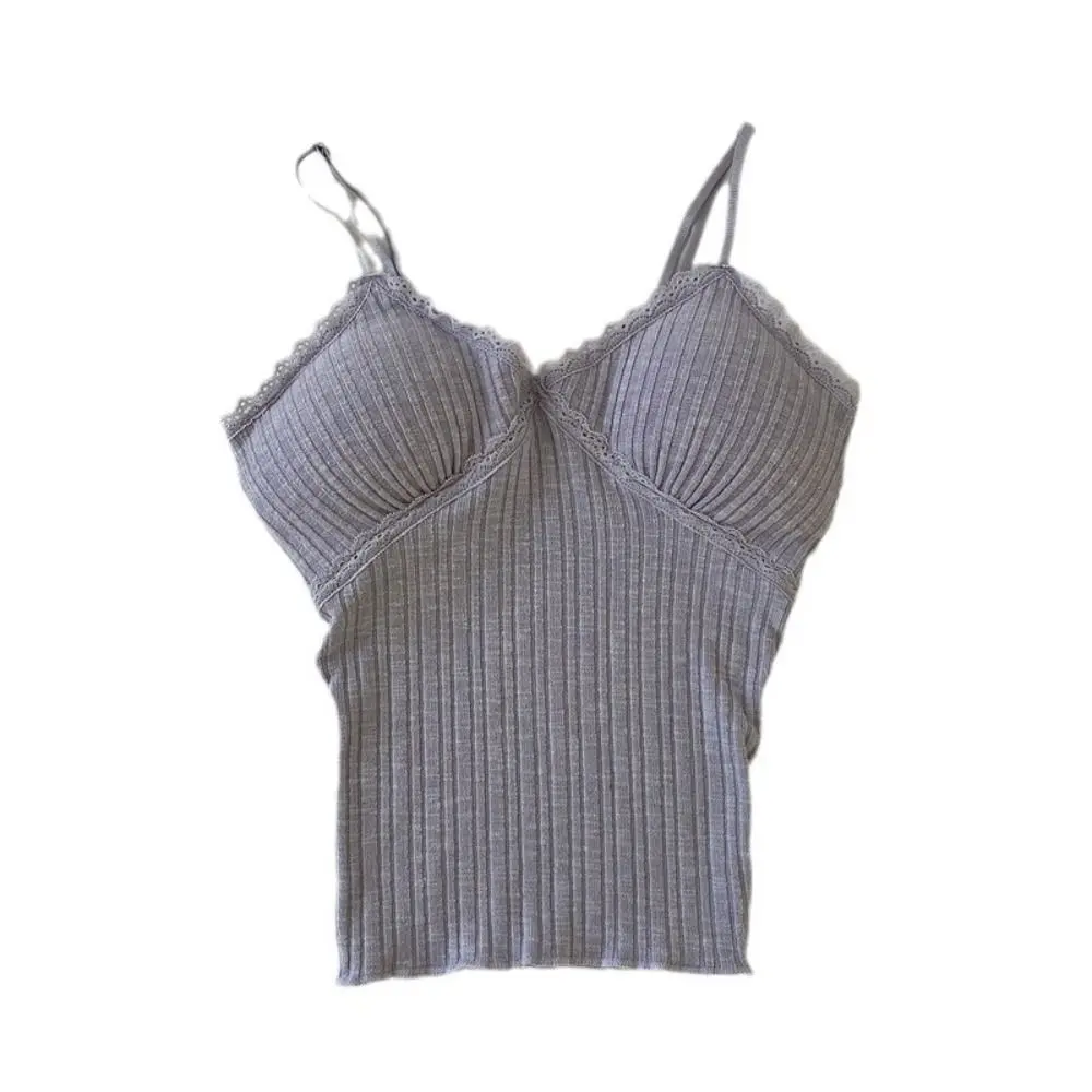 New Niche Lace Camisole Slim Fit INS Hip Hop Women's Top with Breast Pad Short Tank