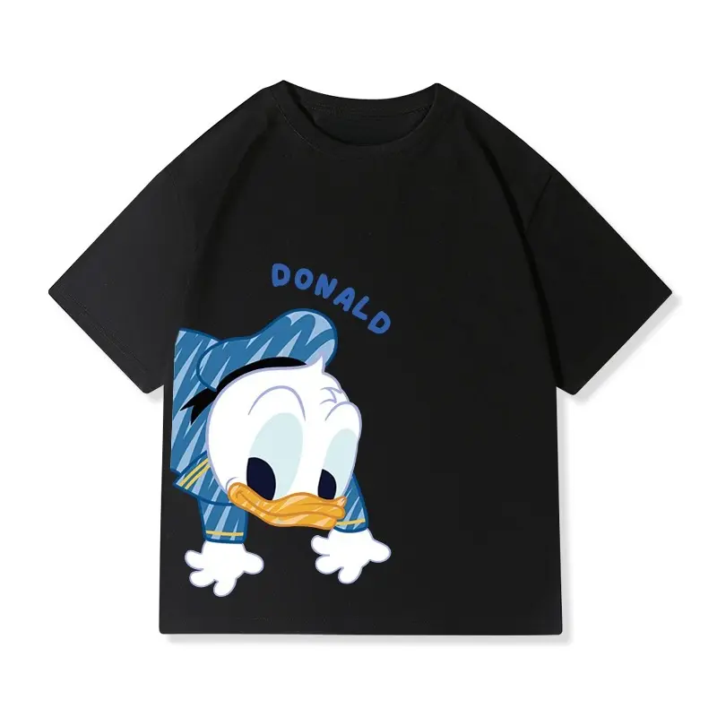 Disney Donald Duck Cute Boy Girl Family Parent-Child Wear Summer T-Shirt Casual Sport Comfortable Cartoon Animated Short Sleeves
