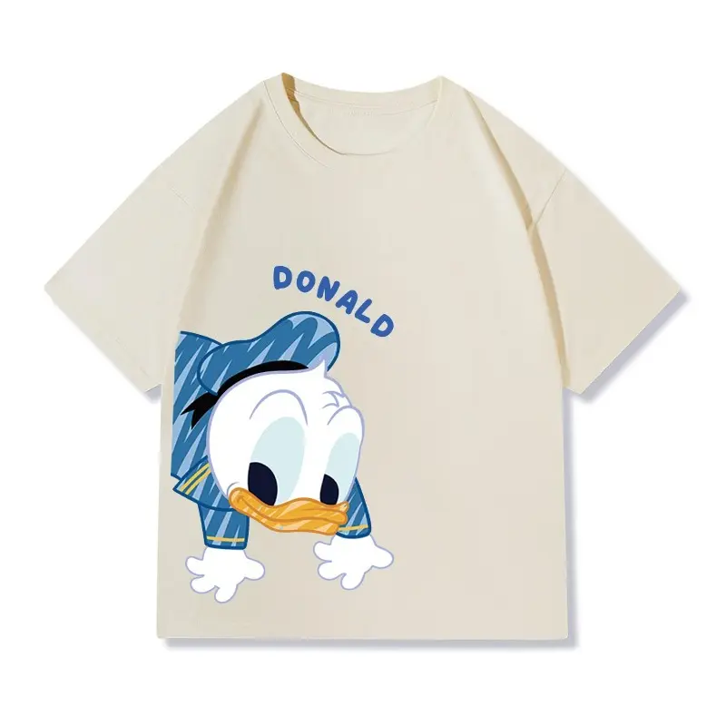 Disney Donald Duck Cute Boy Girl Family Parent-Child Wear Summer T-Shirt Casual Sport Comfortable Cartoon Animated Short Sleeves