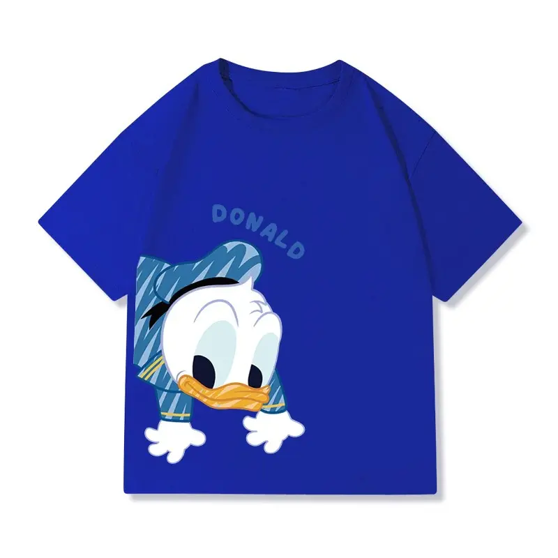 Disney Donald Duck Cute Boy Girl Family Parent-Child Wear Summer T-Shirt Casual Sport Comfortable Cartoon Animated Short Sleeves