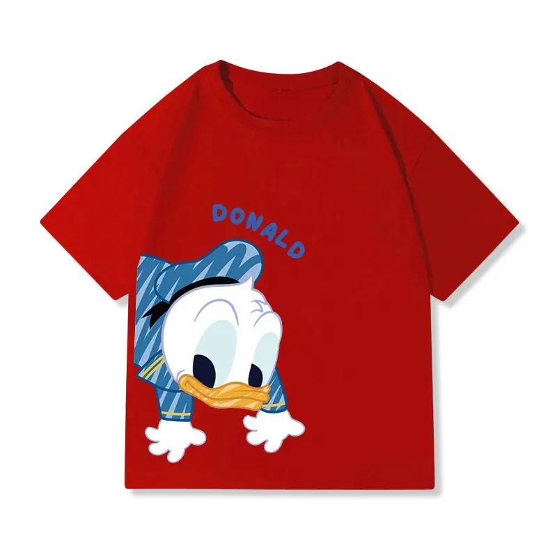 Disney Donald Duck Cute Boy Girl Family Parent-Child Wear Summer T-Shirt Casual Sport Comfortable Cartoon Animated Short Sleeves