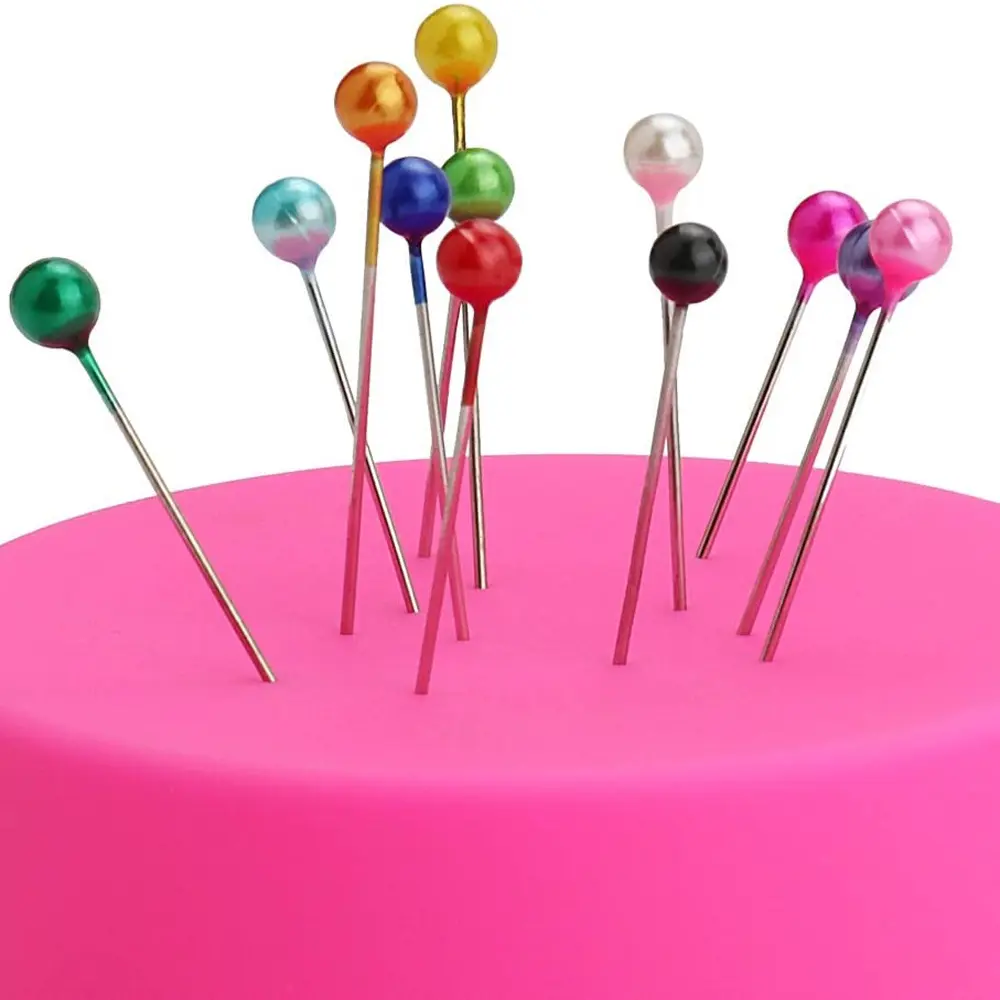 Colorful Pearl Needle Transparent Box With 100 Pieces Of 38mm Large Head Needles Used For Sewing Multifunctional Clothing
