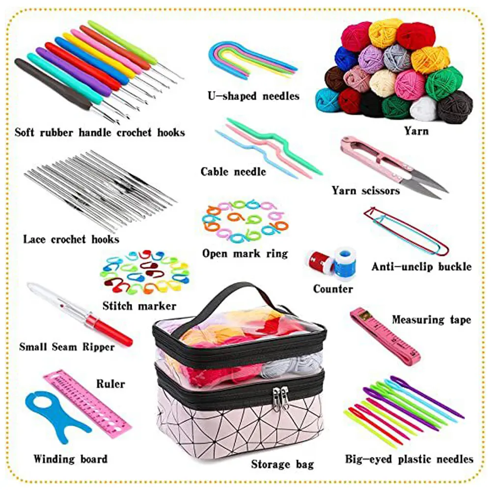 105pcs Modern Minimalist Weaving Suit Portable Layered Needle Thread Storage Bag Weaving Creative Crafts DIY Weaving Tools