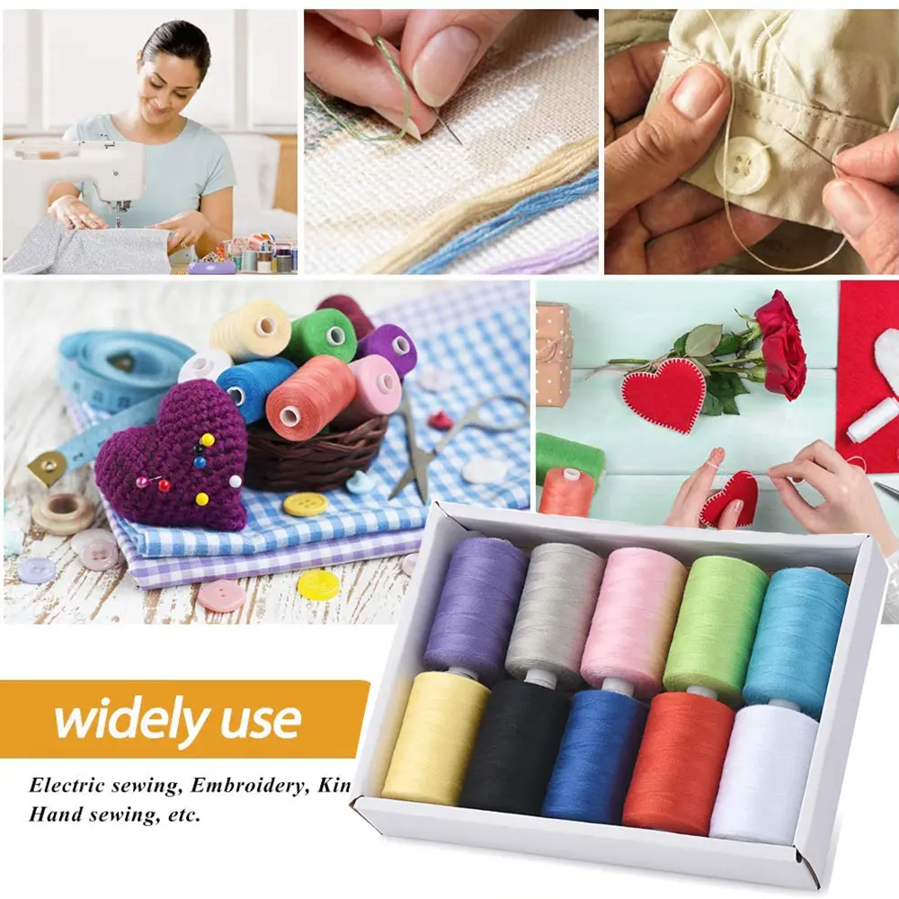 10pcs Household Sewing Thread Colorful Repair Tool Polyester Thread Manual Embroidery Machine DIY Sewing Accessories