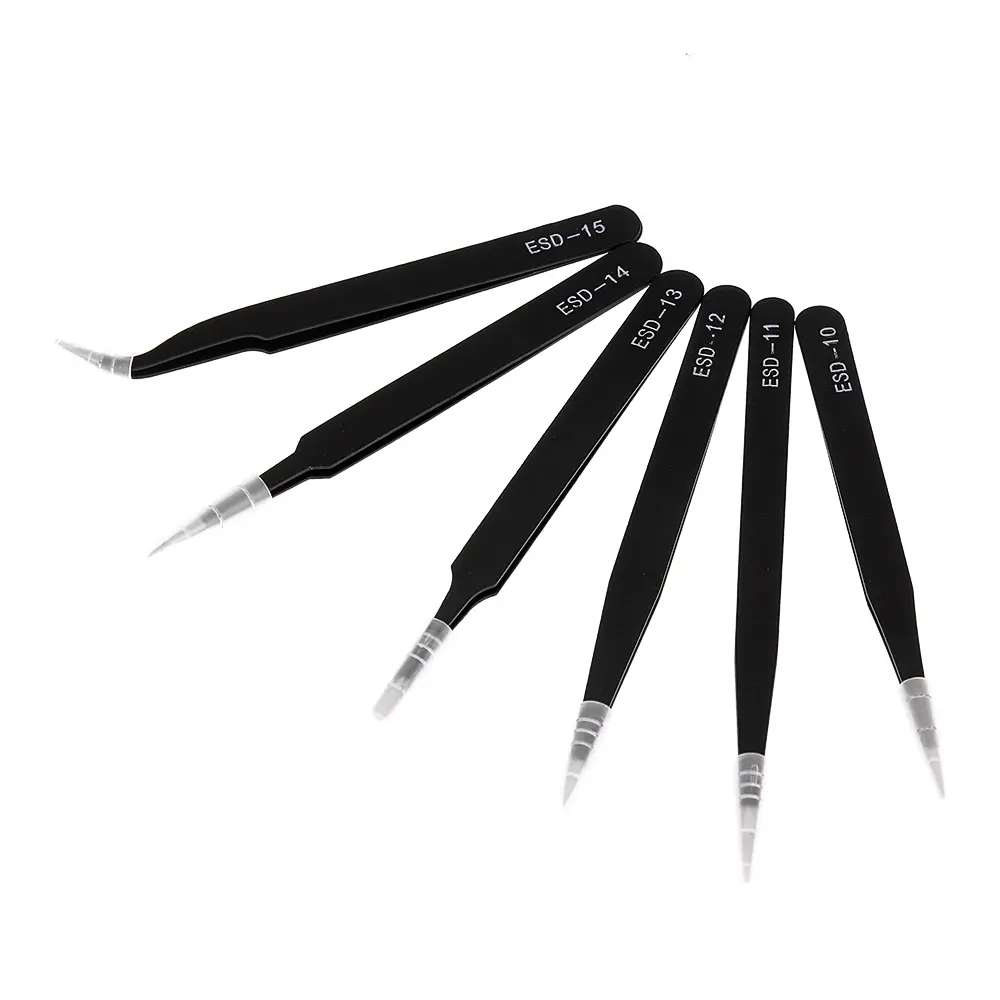 6 Pcs Multifunctional Stainless Steel Set Black Pointed Elbow Precision Bending Straight Dismantling Machine Maintenance Tool