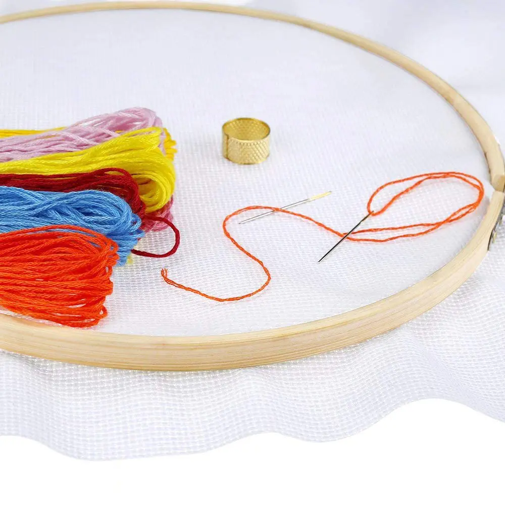 Embroidery Set 50Color Threads Wire Winding Plate Needle Set Creative Pattern Design For Beginners Experts DIY Sewing Parts