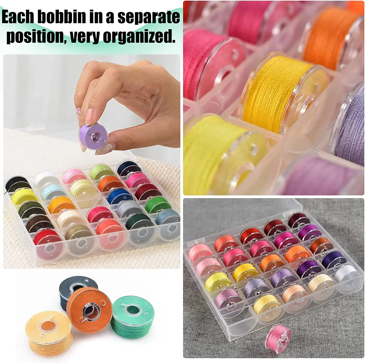 36 Mesh Spool Plastic Box Sewing Accessories Spool Storage Box Transparent Storage Boxes Home Sew Tools Craft Accessories