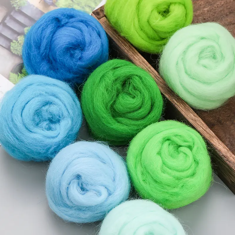 8 Colors DIY Wool Roving Needle Felting Wool Felting Fibre Handmade Material For Beginners Needle Felting Product Making