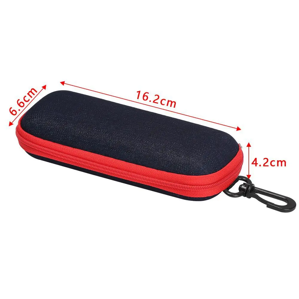 Portable Black Eyewear Cases Cover Sunglasses Hard Case With Lanyard Zipper Women Men Travel Reading Eyeglass Cases Protector