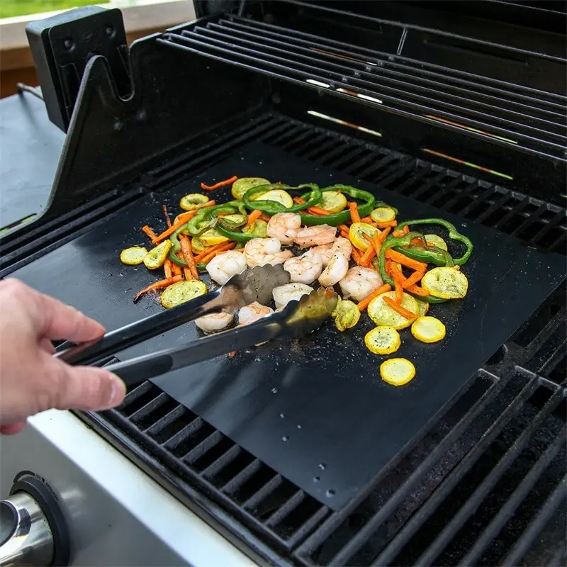 3/5pcs Grill Mat 44X33cm Non Stick BBQ Grill Liners Oven Grill Foil Barbecue Plate Liner Reusable Mat Tools Accessories