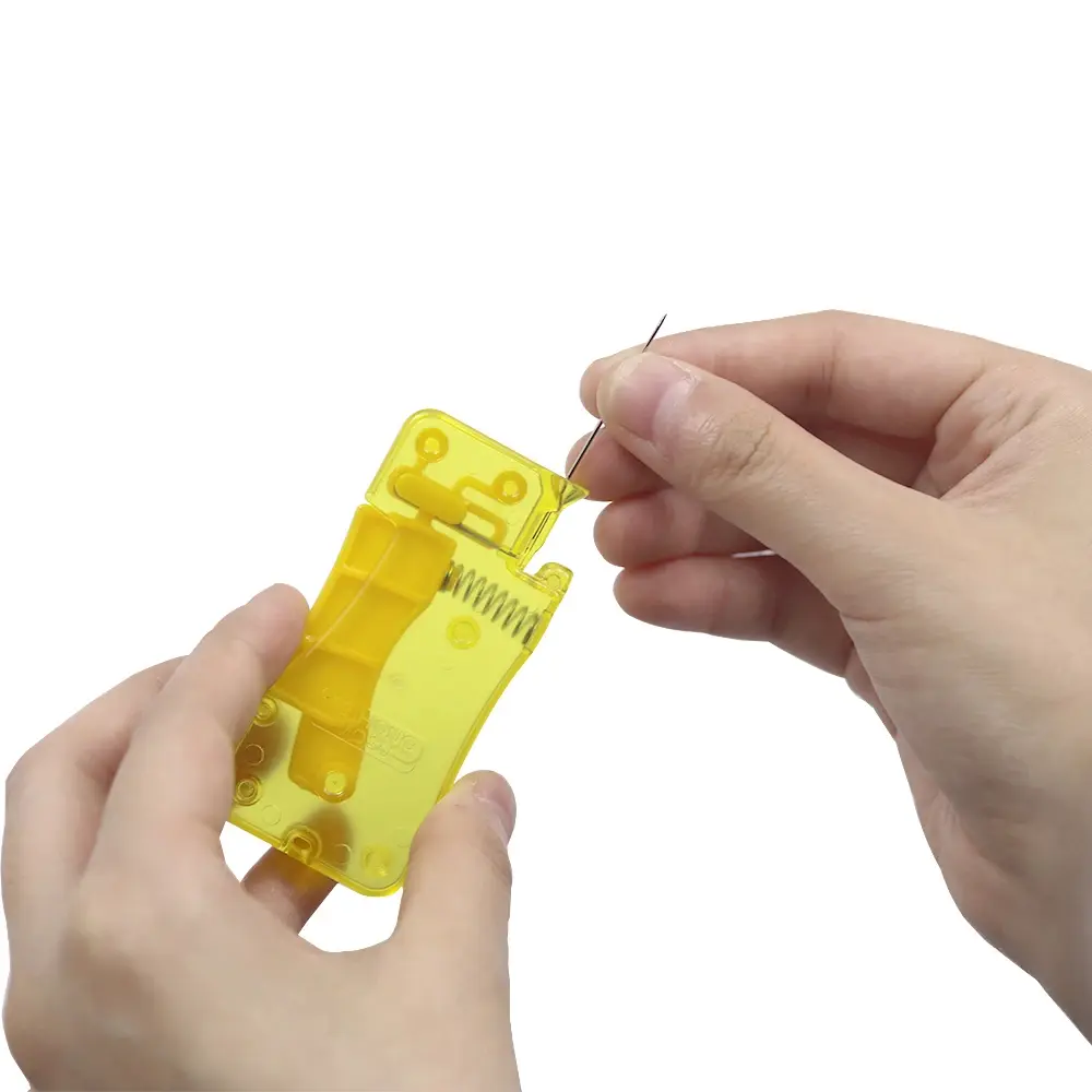 1Pc Automatic Easy Needle Threader Tool Self-Thread Guide Plastic Sewing Accessories Hand Stitching Quick Needle Threading