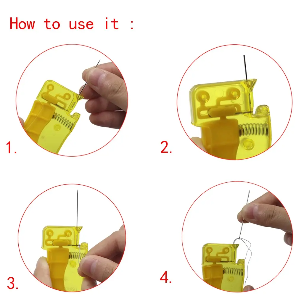 1Pc Automatic Easy Needle Threader Tool Self-Thread Guide Plastic Sewing Accessories Hand Stitching Quick Needle Threading