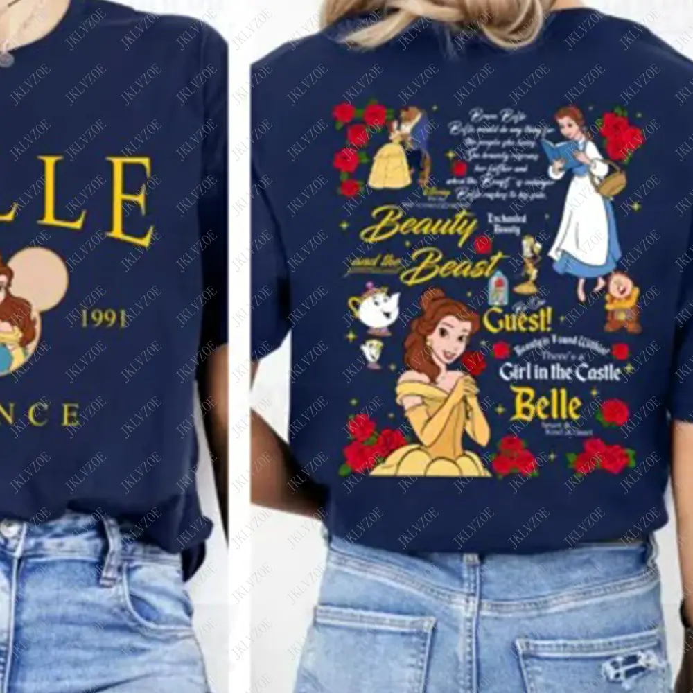 Retro Beauty And Beast Shirt Kids Girls T Shirt Best Adult Tee Besties Matching Unisex Disney Women Trip Top Clothes Gift Hot