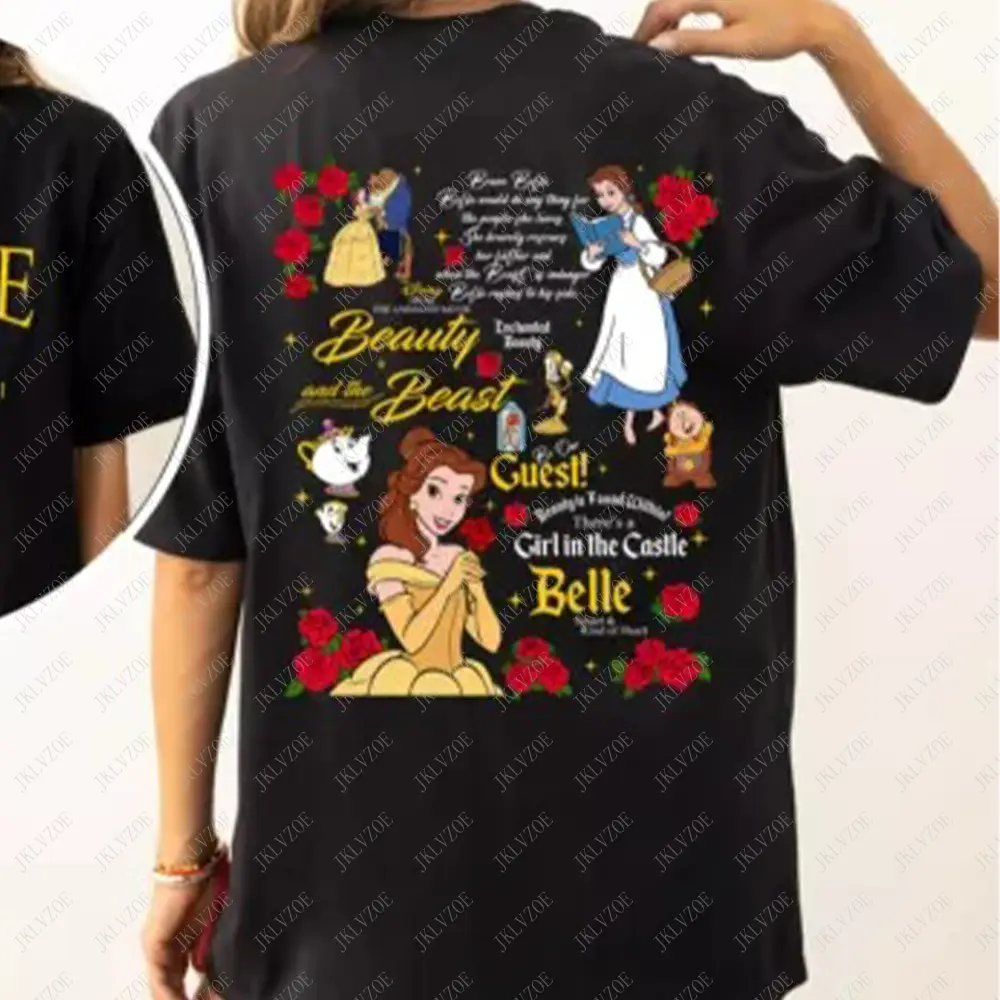 Retro Beauty And Beast Shirt Kids Girls T Shirt Best Adult Tee Besties Matching Unisex Disney Women Trip Top Clothes Gift Hot